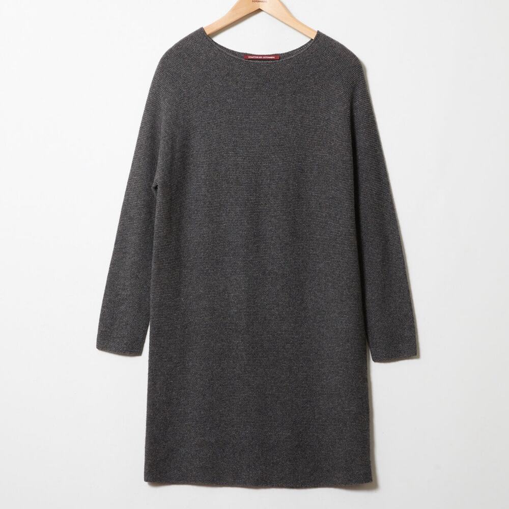 EUC Comptoir Des Cotonniers Long Sleeve Cashmere Dress Charcoal Gray Sz S $255